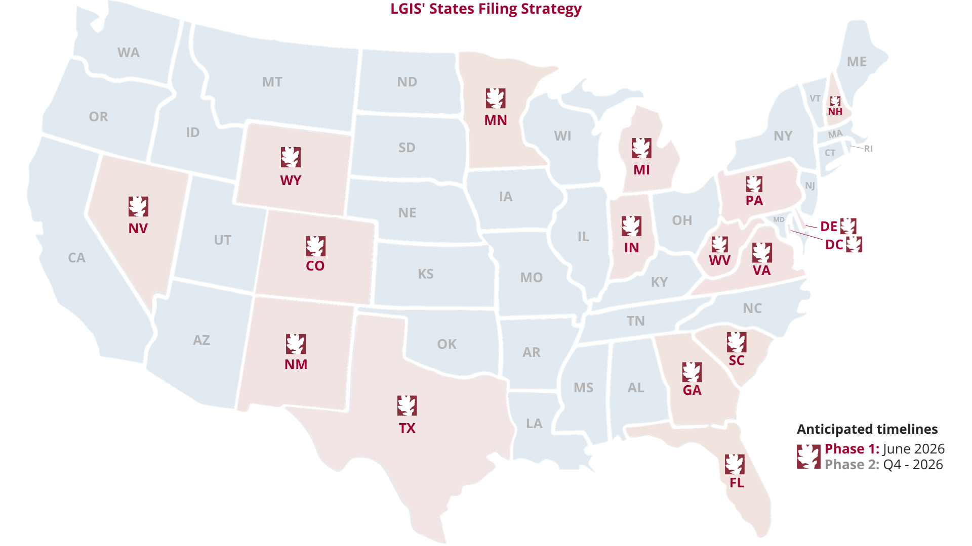 LGIS Coverage Map showing insured states