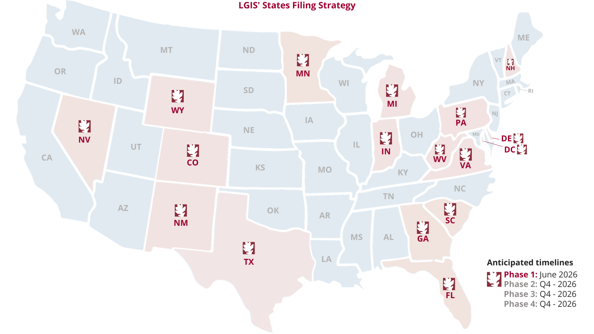 LGIS Coverage Map showing insured states